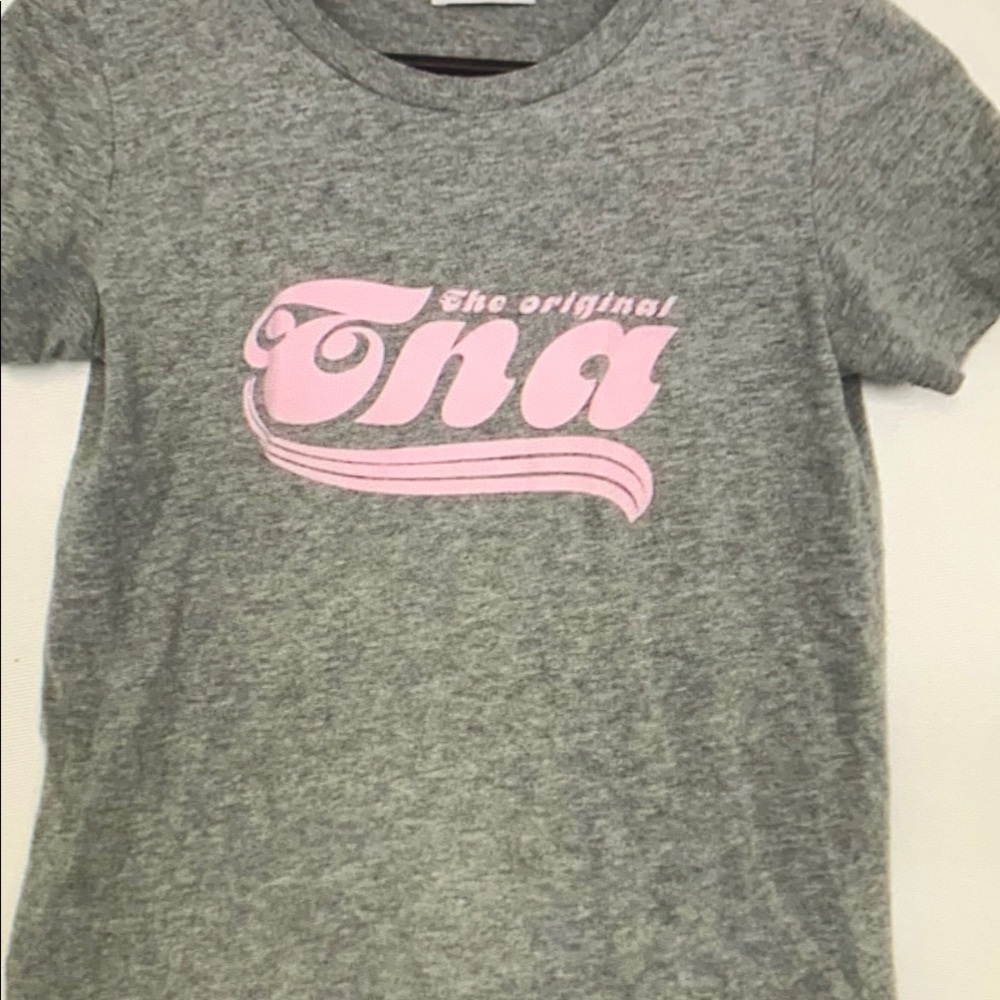 Gray Women's Tee with Pink Print